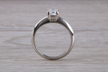 Load image into Gallery viewer, Emerald cut Diamond set Platinum Solitaire