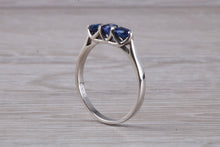 Load image into Gallery viewer, Sapphire set 18ct White Gold Trilogy Ring