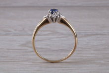 Load image into Gallery viewer, Petite Blue Sapphire and Diamond set Ring