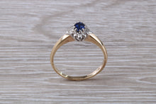 Load image into Gallery viewer, Petite Blue Sapphire and Diamond set Ring