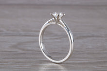 Load image into Gallery viewer, Silver solitaire ring set with beautiful round Diamond white Cubic Zirconia