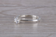 Load image into Gallery viewer, Silver solitaire ring set with beautiful round Diamond white Cubic Zirconia