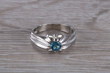 Load image into Gallery viewer, Gents Blue Topaz set Silver Ring