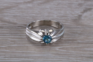 Gents Blue Topaz set Silver Ring