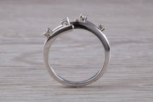Load image into Gallery viewer, Crossover Diamond set 18ct White Gold Ring