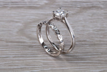 Load image into Gallery viewer, Platinum Bridal set, One carat Moissanite Diamond and Natural Diamonds