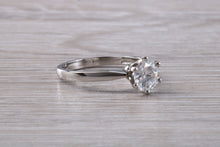 Load image into Gallery viewer, One carat Moissanite Diamond set in a Six Claw Solitaire