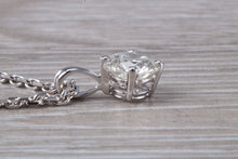 Load image into Gallery viewer, One carat round Moissanite Diamond Solitaire Necklace