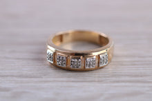 Load image into Gallery viewer, Gents 6 mm Wide Diamond set Yellow Gold Band