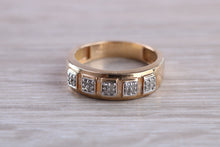 Load image into Gallery viewer, Gents 6 mm Wide Diamond set Yellow Gold Band