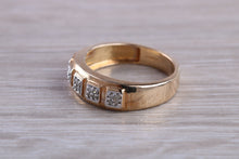 Load image into Gallery viewer, Gents 6 mm Wide Diamond set Yellow Gold Band