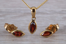 Load image into Gallery viewer, Marquise cut Garnet Earrings with Matching Necklace