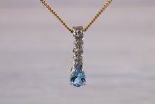 Load image into Gallery viewer, Tear Drop Aquamarine and Diamond set Necklace