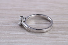 Load image into Gallery viewer, Simple and Dainty Diamond set Platinum Engagement Ring
