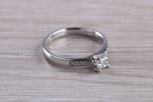 Load image into Gallery viewer, Simple and Dainty Diamond set Platinum Engagement Ring
