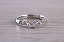 Load image into Gallery viewer, Simple and Dainty Diamond set Platinum Engagement Ring