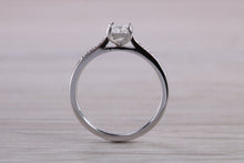 Load image into Gallery viewer, Simple and Dainty Diamond set Platinum Engagement Ring