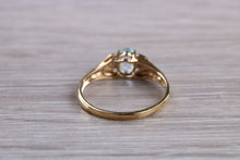 Load image into Gallery viewer, Blue Topaz and Diamond set Yellow Gold Ring