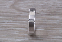 Load image into Gallery viewer, 5 mm Wide Diamond set 18ct White Gold Wedding Band