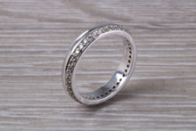 Load image into Gallery viewer, Chunky 4 mm Wide Full Circle set Diamond Band