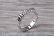 Load image into Gallery viewer, Two Row Half Circle set Diamond Wedding Band