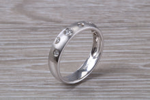 Load image into Gallery viewer, Brushed Finish Diamond set Wedding Band