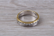 Load image into Gallery viewer, 5 mm Wide Two Tone 18ct Gold Diamond set Band