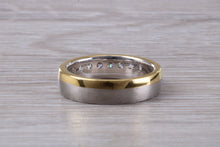 Load image into Gallery viewer, 5 mm Wide Two Tone 18ct Gold Diamond set Band