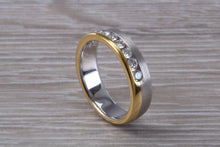 Load image into Gallery viewer, 5 mm Wide Two Tone 18ct Gold Diamond set Band