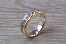 Load image into Gallery viewer, 5 mm Wide Two Tone 18ct Gold Diamond set Band