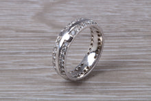 Load image into Gallery viewer, Very Dressy Two Rows Circle Diamond set 18ct White Gold Band