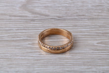 Load image into Gallery viewer, Rose Gold Band off set with Round Diamonds
