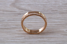 Load image into Gallery viewer, Rose Gold Band off set with Round Diamonds