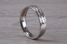 Load image into Gallery viewer, Double Row Band Half set with Square Princess cut Diamonds