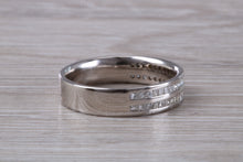 Load image into Gallery viewer, Double Row Band Half set with Square Princess cut Diamonds