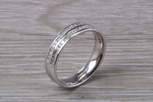 Load image into Gallery viewer, Double Row Band Half set with Square Princess cut Diamonds