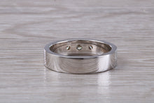 Load image into Gallery viewer, 5 mm wide Diamond set White Gold Band