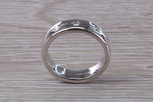 Load image into Gallery viewer, Heavy and Chunky 6 mm wide Wedding Band set with Three Diamonds