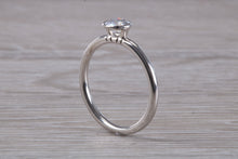 Load image into Gallery viewer, Dainty One carat Moissanite Diamond Platinum Solitaire