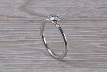 Load image into Gallery viewer, Dainty One carat Moissanite Diamond Platinum Solitaire