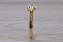 Load image into Gallery viewer, Beautiful Charles and Colvard 1 carat Mossainte with Natural Diamonds set Ring