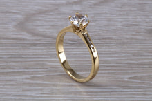 Load image into Gallery viewer, Beautiful Charles and Colvard 1 carat Mossainte with Natural Diamonds set Ring