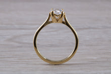 Load image into Gallery viewer, Beautiful One carat Mossainte Diamond set 18ct Yellow Gold Solitaire