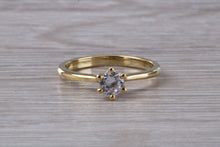 Load image into Gallery viewer, Dainty and Petite Half carat Moissanite Diamond Solitaire