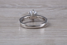 Load image into Gallery viewer, Beautiful Platinum Moissanite and Natural Diamond set Engagement Ring