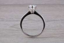 Load image into Gallery viewer, Platinum set Charles and Colvard Two carat Forever One Mossainte complemented with Natural Diamonds set Ring