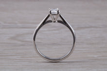 Load image into Gallery viewer, Half carat Certified Emerald cut Diamond Solitaire Engagement Ring