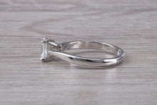 Load image into Gallery viewer, Half carat Certified Emerald cut Diamond Solitaire Engagement Ring