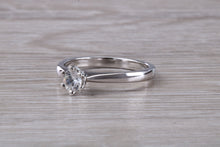 Load image into Gallery viewer, Minimalistic Petite and Simple Diamond set Platinum Solitaire