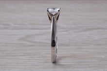 Load image into Gallery viewer, Princess cut One carat Moissanite Diamond set Platinum Solitaire